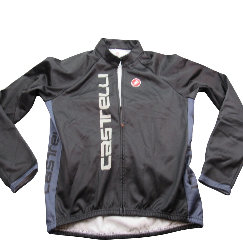 Castelli Mens Full Zip Long Sleeve Cycling Jacket Jersey XXXL Black‎ Grey